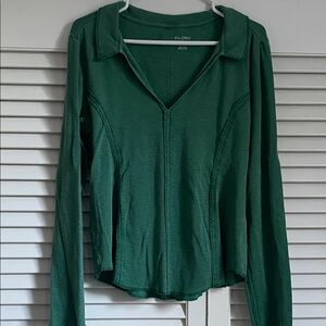 Pilcro Forest Green Long Sleeve Tee